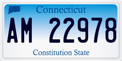 CT license plate AM22978