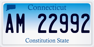 CT license plate AM22992