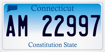 CT license plate AM22997