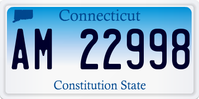 CT license plate AM22998