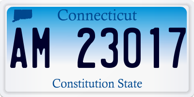 CT license plate AM23017