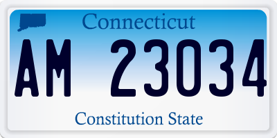 CT license plate AM23034