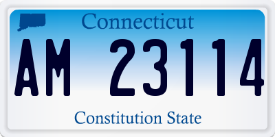 CT license plate AM23114