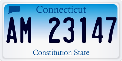 CT license plate AM23147