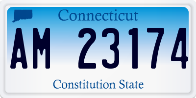 CT license plate AM23174