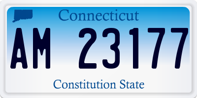 CT license plate AM23177