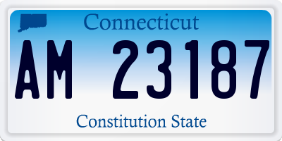 CT license plate AM23187