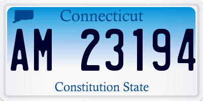 CT license plate AM23194