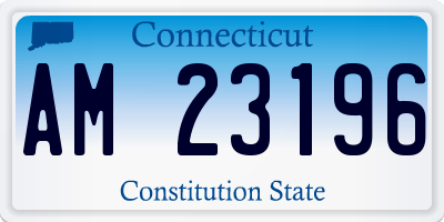 CT license plate AM23196