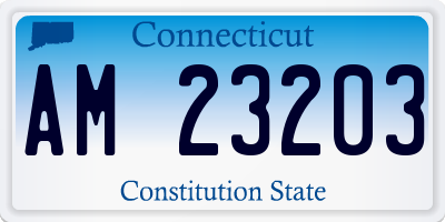 CT license plate AM23203