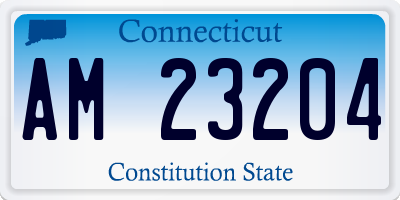 CT license plate AM23204