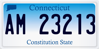 CT license plate AM23213