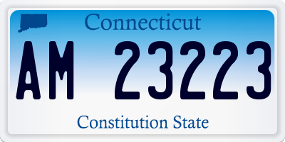 CT license plate AM23223