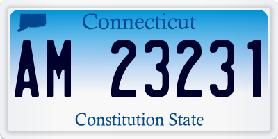 CT license plate AM23231