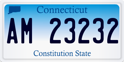 CT license plate AM23232