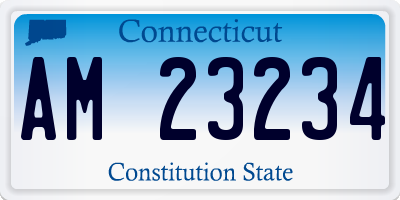 CT license plate AM23234