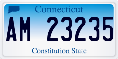 CT license plate AM23235