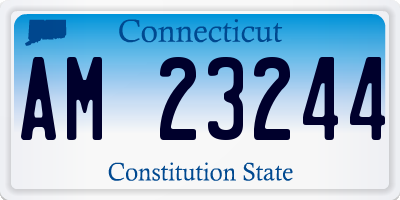 CT license plate AM23244