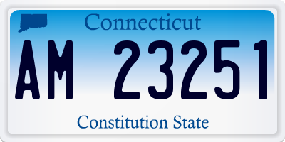 CT license plate AM23251