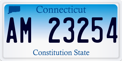 CT license plate AM23254