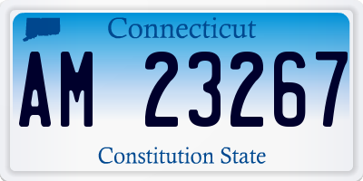 CT license plate AM23267
