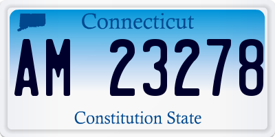 CT license plate AM23278
