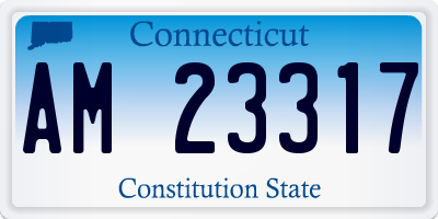 CT license plate AM23317