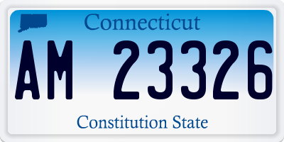 CT license plate AM23326