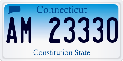 CT license plate AM23330