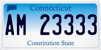 CT license plate AM23333