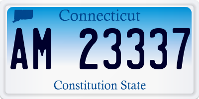 CT license plate AM23337