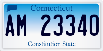 CT license plate AM23340