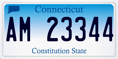 CT license plate AM23344