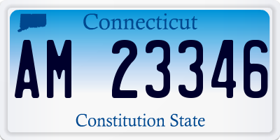 CT license plate AM23346