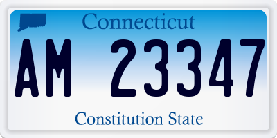 CT license plate AM23347