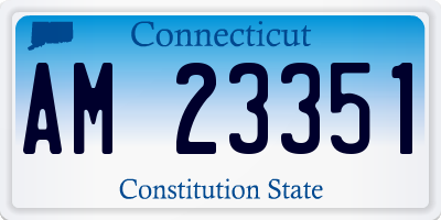 CT license plate AM23351
