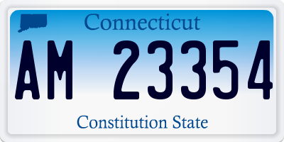 CT license plate AM23354