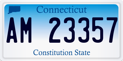 CT license plate AM23357