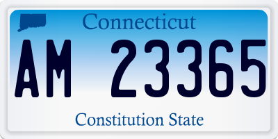 CT license plate AM23365
