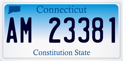 CT license plate AM23381