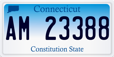 CT license plate AM23388