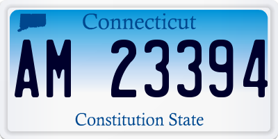 CT license plate AM23394