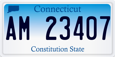 CT license plate AM23407