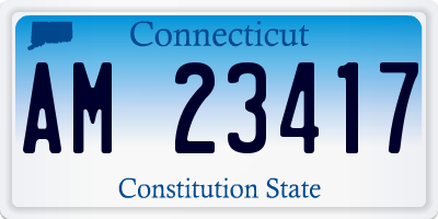 CT license plate AM23417