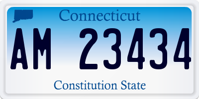 CT license plate AM23434