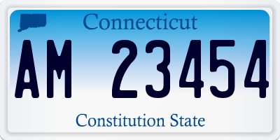 CT license plate AM23454
