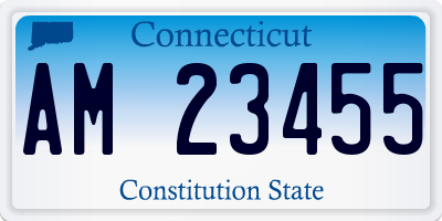 CT license plate AM23455