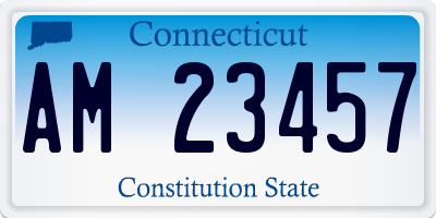CT license plate AM23457