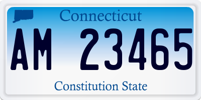 CT license plate AM23465