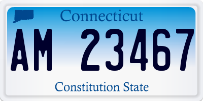 CT license plate AM23467